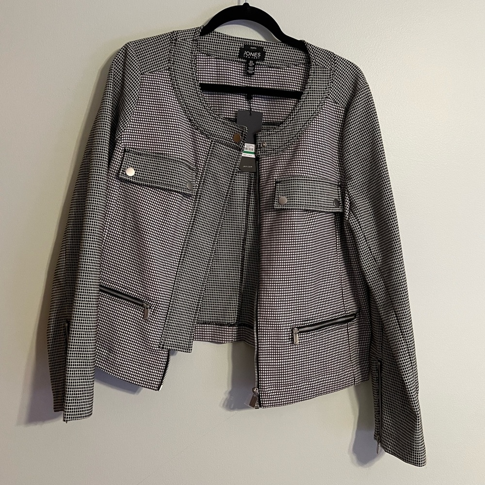 NWT Jones New York Jacket Large Black and White